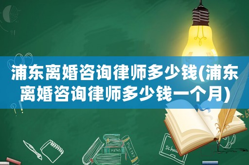 浦東離婚咨詢律師多少錢(浦東離婚咨詢律師多少錢一個月)