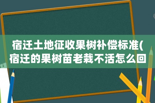 宿遷土地征收果樹(shù)補(bǔ)償標(biāo)準(zhǔn)(宿遷的果樹(shù)苗老栽不活怎么回事)