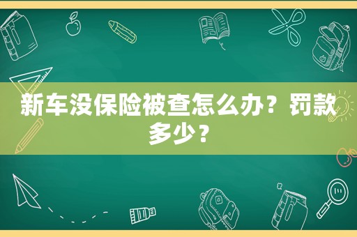 新車沒保險(xiǎn)被查怎么辦？罰款多少？