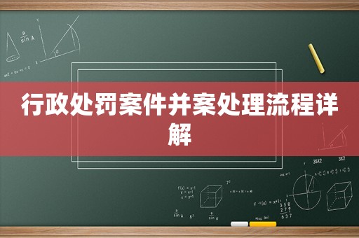 行政處罰案件并案處理流程詳解