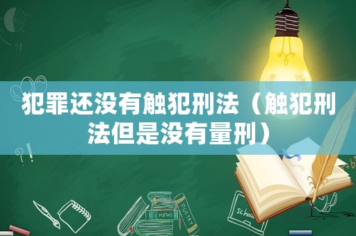 犯罪還沒有觸犯刑法（觸犯刑法但是沒有量刑）
