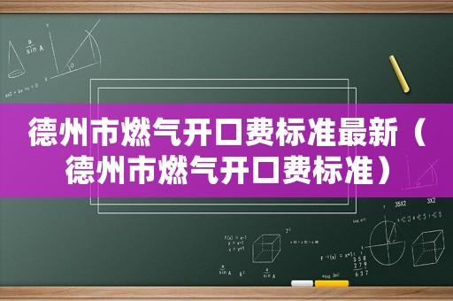 德州市燃?xì)忾_(kāi)口費(fèi)標(biāo)準(zhǔn)最新（德州市燃?xì)忾_(kāi)口費(fèi)標(biāo)準(zhǔn)）