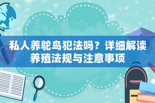 私人養(yǎng)鴕鳥犯法嗎？詳細解讀養(yǎng)殖法規(guī)與注意事項
