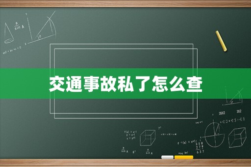 交通事故私了怎么查