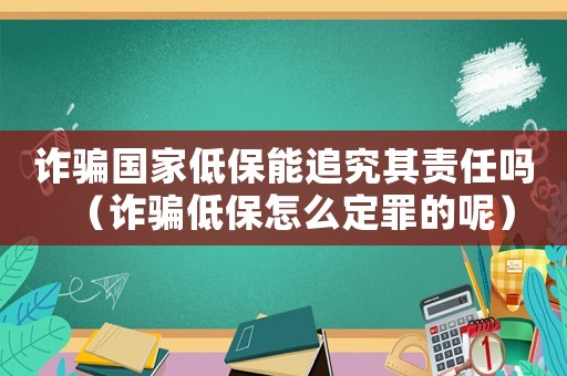 詐騙國家低保能追究其責任嗎（詐騙低保怎么定罪的呢）