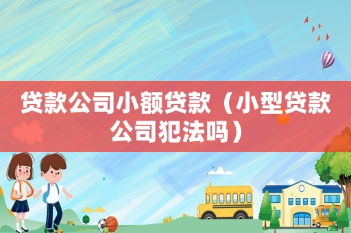 貸款公司小額貸款（小型貸款公司犯法嗎）