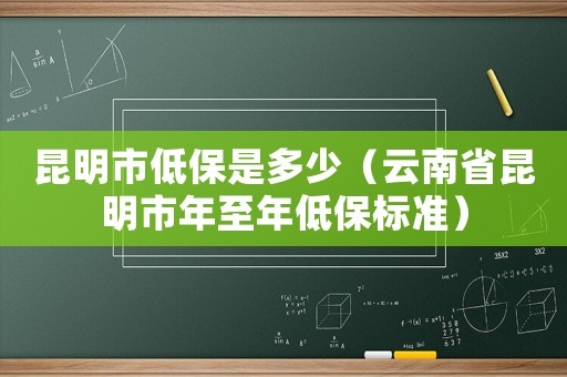 昆明市低保是多少（云南省昆明市年至年低保標準）