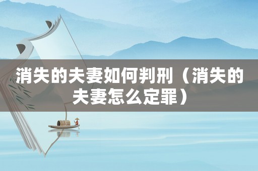消失的夫妻如何判刑（消失的夫妻怎么定罪）