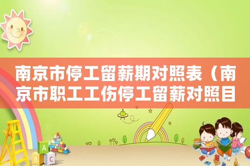 南京市停工留薪期對(duì)照表（南京市職工工傷停工留薪對(duì)照目錄）