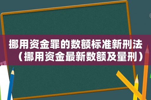 挪用資金罪的數額標準新刑法（挪用資金最新數額及量刑）