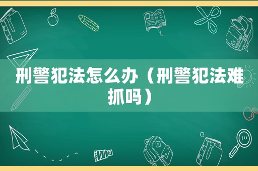 刑警犯法怎么辦（刑警犯法難抓嗎）
