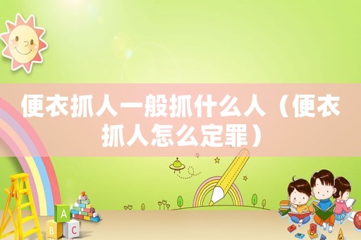 便衣抓人一般抓什么人（便衣抓人怎么定罪）