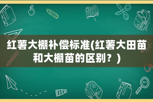 紅薯大棚補償標準(紅薯大田苗和大棚苗的區(qū)別？)