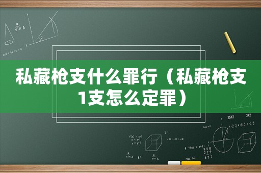 私藏槍支什么罪行（私藏槍支1支怎么定罪）