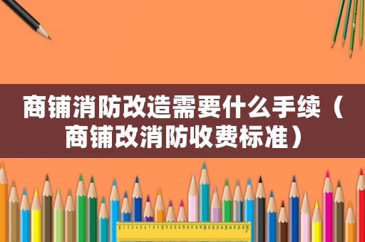 商鋪消防改造需要什么手續（商鋪改消防收費標準）