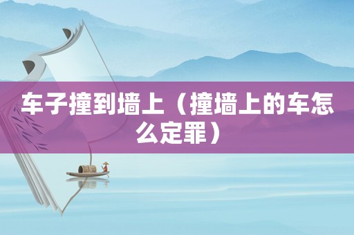 車子撞到墻上（撞墻上的車怎么定罪）