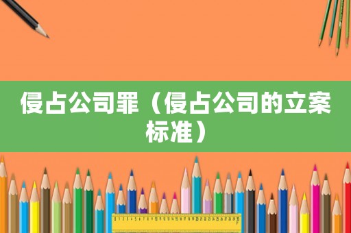 侵占公司罪（侵占公司的立案標(biāo)準(zhǔn)）