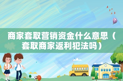 商家套取營銷資金什么意思（套取商家返利犯法嗎）