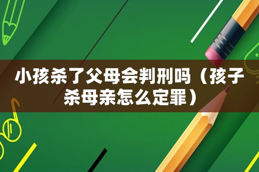 小孩殺了父母會判刑嗎（孩子殺母親怎么定罪）