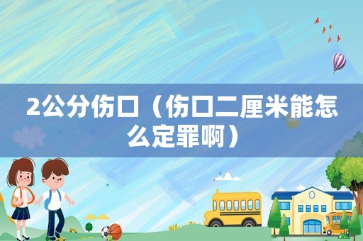 2公分傷口（傷口二厘米能怎么定罪啊）