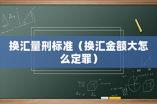 換匯量刑標準（換匯金額大怎么定罪）