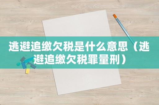 逃避追繳欠稅是什么意思（逃避追繳欠稅罪量刑）