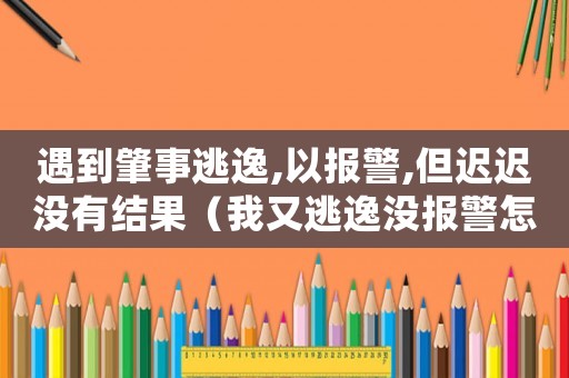 遇到肇事逃逸,以報警,但遲遲沒有結果（我又逃逸沒報警怎么定罪）