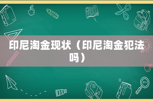 印尼淘金現(xiàn)狀（印尼淘金犯法嗎）