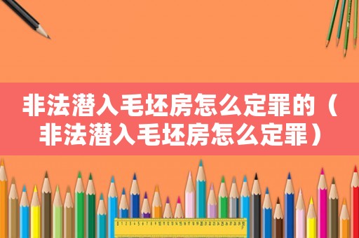 非法潛入毛坯房怎么定罪的（非法潛入毛坯房怎么定罪）