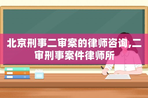 北京刑事二審案的律師咨詢,二審刑事案件律師所