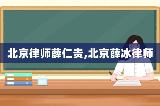 北京律師薛仁貴,北京薛冰律師