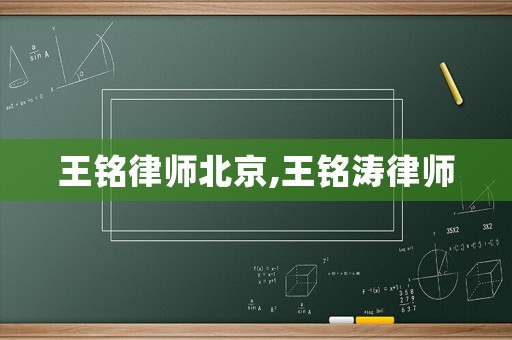 王銘律師北京,王銘濤律師