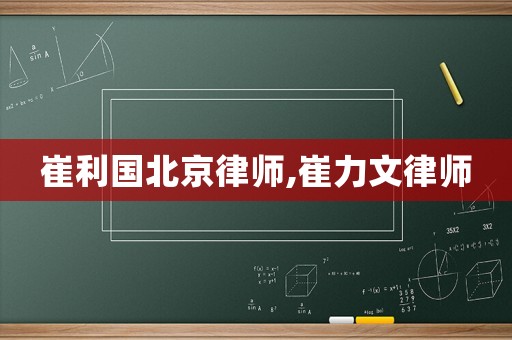 崔利國北京律師,崔力文律師