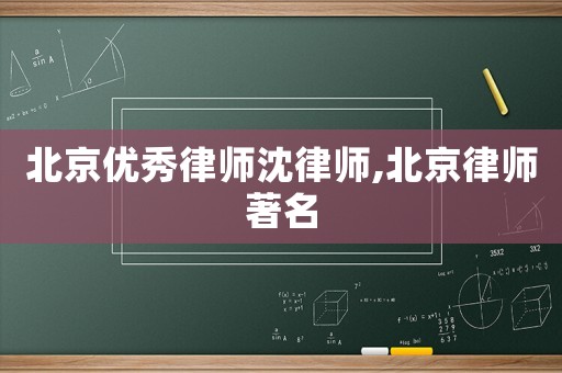 北京優秀律師沈律師,北京律師著名