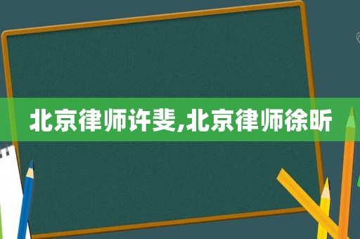 北京律師許斐,北京律師徐昕