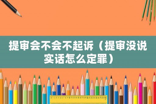 提審會不會不起訴（提審沒說實話怎么定罪）