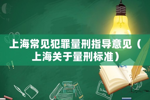 上海常見犯罪量刑指導意見（上海關于量刑標準）