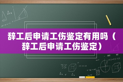 辭工后申請工傷鑒定有用嗎（辭工后申請工傷鑒定）