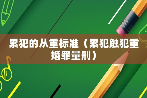 累犯的從重標(biāo)準(zhǔn)（累犯觸犯重婚罪量刑）