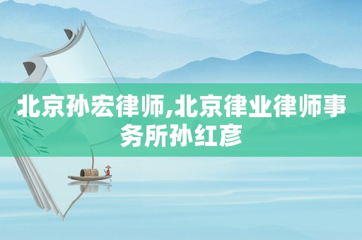 北京孫宏律師,北京律業律師事務所孫紅彥