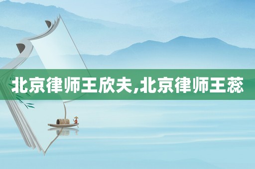北京律師王欣夫,北京律師王蕊