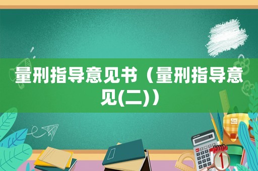 量刑指導(dǎo)意見書（量刑指導(dǎo)意見(二)）