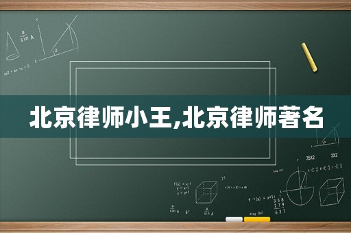 北京律師小王,北京律師著名