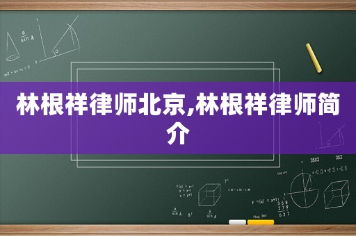 林根祥律師北京,林根祥律師簡介