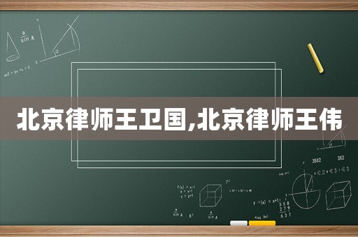 北京律師王衛(wèi)國,北京律師王偉
