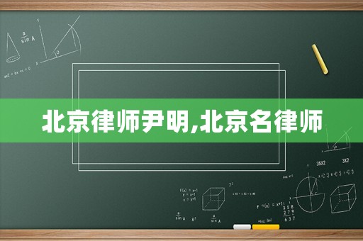 北京律師尹明,北京名律師