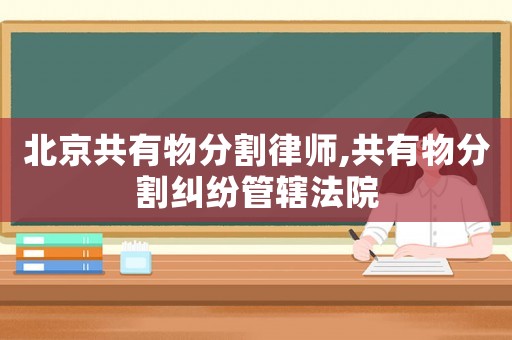 北京共有物分割律師,共有物分割糾紛管轄法院