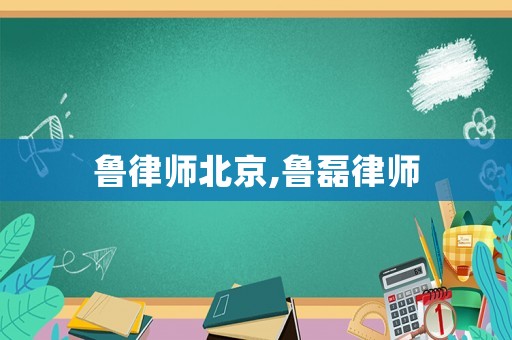 魯律師北京,魯磊律師