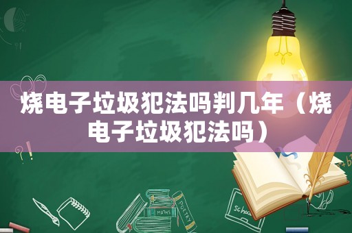 燒電子垃圾犯法嗎判幾年（燒電子垃圾犯法嗎）