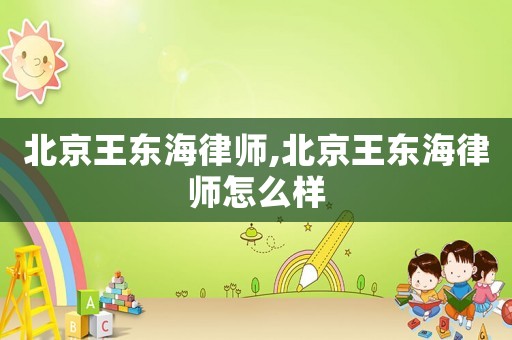 北京王東海律師,北京王東海律師怎么樣